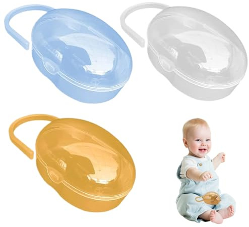 Caja para chupete, caja para chupete a prueba de polvo para bebé, funda protectora para sin BPA, suministros para bebé, 3 uds, decoración