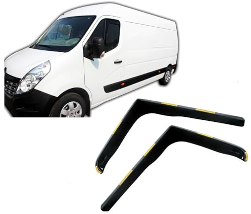 J&J AUTOMOTIVE Heko Déflecteurs d'air et de Vent pour Renault Master 2010-2024, Lot de 2pcs, Teintés, Avant et Arrière, Aérodynamique
