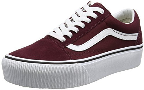 Vans Unisex Old Skool Platform Laufschuhe, Rot (Port Royale/True White), 35 EU