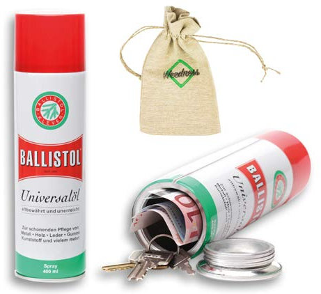 Weedness BALLISTOL Universalöl Dosen-Safe Geldversteck - Dosentresor Versteckdose Geheimversteck Mini Tresor Strandsafe