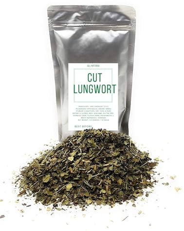 Lungwort Herb - Cut, Dried & Natural Lungwort (Pulmonaria Officinalis) - Origin: Serbia - Net Weight: 1.41 Ounces / 40 Grams