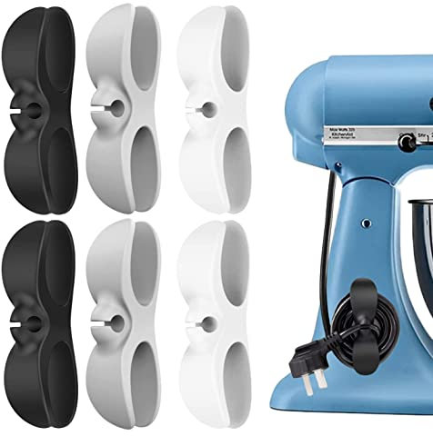 Upgraded Cord Organiser for Kitchen Appliance, Self-adhesive 6PCS Cable Winder Cord Holder, Stick on Cord Wrapper for Mixer, Blender, Toaster, Coffee Maker, Pressure Cooker