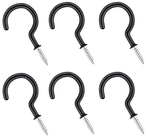 Rowwait 5pcs Screw Hooks,Drop Ceiling Hooks Screw,Multipurpose Screw in Hooks Plastic Coated Ceiling Hooks Vinyl Utility Hooks for Wood,Under Cupboard,Cabinet Shelf,Hanging Plant and Kitchen Utensils