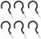 Rowwait 5pcs Screw Hooks,Drop Ceiling Hooks Screw,Multipurpose Screw in Hooks Plastic Coated Ceiling Hooks Vinyl Utility Hooks for Wood,Under Cupboard,Cabinet Shelf,Hanging Plant and Kitchen Utensils