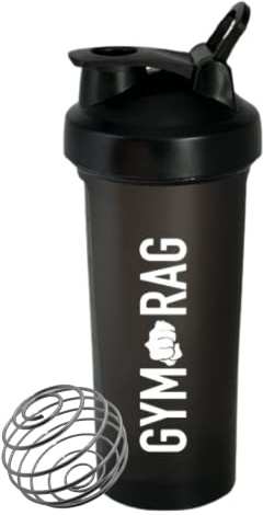 GYM RAG 600 ml Protein-Shaker mit Drahtball – BPA-frei, auslaufsicheres Fitness-Zubehör für Smoothies, Nahrungsergänzungsmittel und mehr
