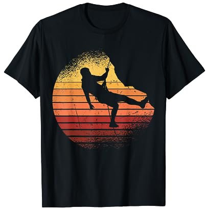 Klettern Sunset Boulderer Kletterausrüstung Berge Kletterer T-Shirt