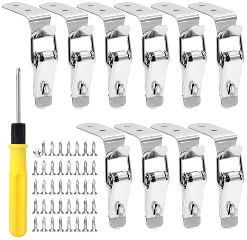 TETEWEVER 10 Pièces Loquet a Bascule en Acier Inoxydable, Loquet à Bascule à 90 Degrés pour Case Box, Tiroir, Toolbox