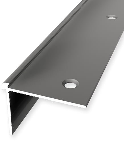 Treppenkantenprofil 29 x 39 x 1000 mm Winkelprofil Aluminium Glatt Doppelt Versetzt Versenkt Gebohrt Edelstahl Einfasshöhe 2.5 mm Küberit