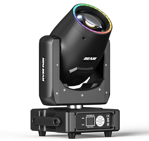 Mini Lyre LED 230W 7R BeamLampe de scène Moving Head 13 couleurs 14 Gobos Jeu de Lumiere pour Disco Club Bar Mariage Noël Projecteurs
