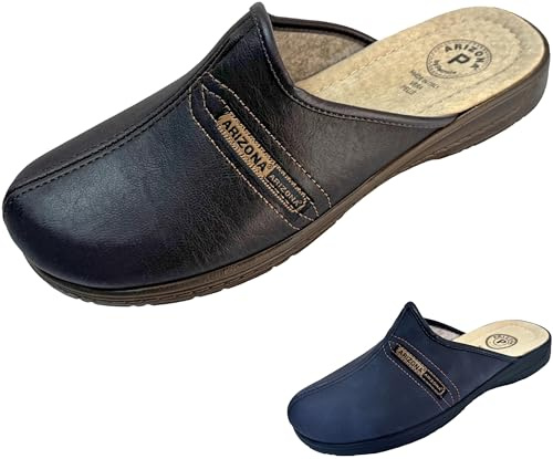 Generico Pantofole Invernali Uomo Classiche Arizona by Patrizia Azzi 100% Made in Italy Sottopiede in Vera Pelle 3805 3815 (Moro 3805, Sistema Taglie Calzature EU, Adulto, Uomo, Numero, Media, 47)