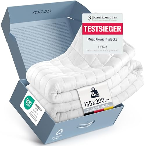 Gewichtsdecke 135x200 cm 5kg Therapiedecke aus 100% Baumwolle, schwere Decke zum schlafen, wirkt Stressreduzierend & therapeutisch, Weighted Blanket