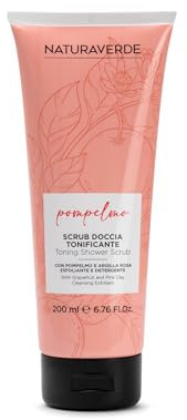NATURAVERDE | Scrub Corpo Doccia Tonificante e Esfoliante al Pompelmo e Argilla Rosa, 200 ml