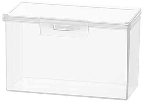 Shaersu Dispensador de bastoncillos de algodón, soporte transparente para bastoncillos de algodón pequeño, contenedor de almacenamiento transparente para objetos pequeños, estuche de viaje