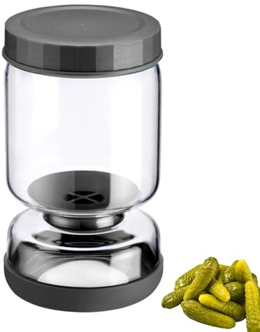 Westmark Dräneringsglas 1 St, Multifunktionellt Insatsglas För Kimchi Och Gurka För Avrinning Och Servering, Transparent/Svart, 900 Ml