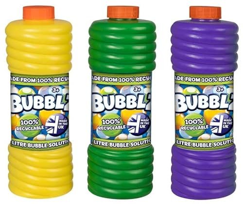 Premium Bubble Solution Refill – 1 Litre Bubble Mixture for Bubble Machines, Bubble Guns & Wands – Giant Long-Lasting Bubbles for Kids Outdoor Fun – Non-Toxic & Ready to Use.