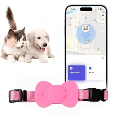 Genérico Rastreador de Gatos, Collar GPS para Gatos y Perros medianos y Grandes Nuevo, rastreador de Perros, rastreador de Mascotas, sin cuota mensual, (Compatible con iOS/Android)