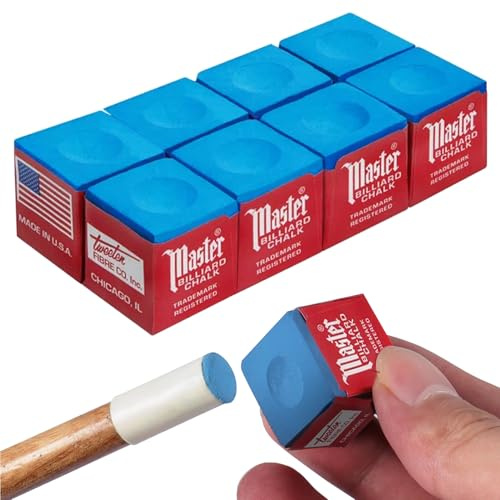 DAAIZIII 8 Stück Billard Kreide,Billard Zubehör | Billardkreide Für Amateure Und Profis(Blau)