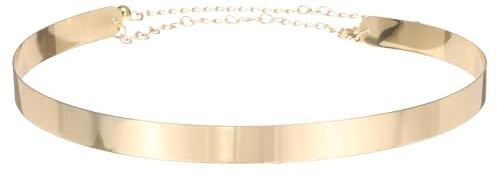 QUARKZMAN Cinturones De Cintura Metálicos Para Mujer Dorado Banda Delgada | Cinturón De Cadena Ajustable Para Vestidos Faldas Jeans Camisas