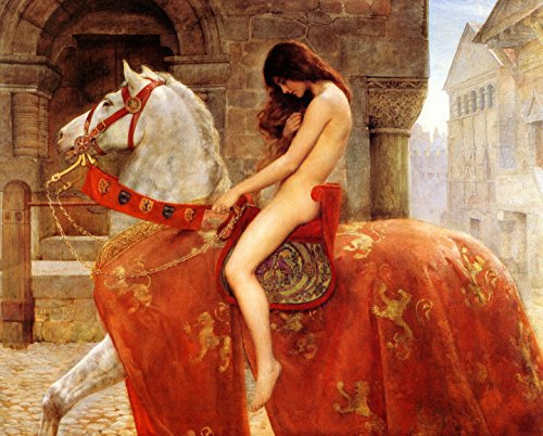 Legendarte - Canvastryck - Lady Godiva - John Maler Collier - Dekorativ Väggkonstcm. 60x75