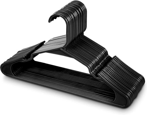 Utopia Home 30er-Pack Kunststoffbügel Platzsparende, langlebige Bügel mit Schulterrillen, schwarz