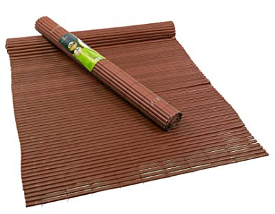 BESCH Valla Protección Visual de PVC 1.5mx3m Doble Cara - Estera de Privacidad Cañizo PVC Protección contra Viento para Jardín, Balcón, Terraza (Marrón)