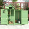 Merax Gerätehaus Geräteschuppen mit Pultdach, Fundament, und 2 Ablagen, Outdoor-Schrank Gartenhaus Schrank, Gartenbox mit PVC Dach, Tannenholz, Wetterfest, 118 x 54 x 173cm, Grün