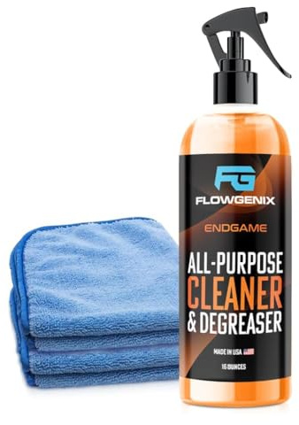 Flowgenix All Purpose Cleaner for Car Detailing (16oz) - Car Interior Cleaner for Dashboard, Trim, Seat, Fabric & More - Auto Cleaning Supplies - Incl 2 Microfiber Towels