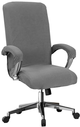 Coprisedia da Ufficio Computer, Elasticizzato Coprisedili Rimovibile, Fodera per Sedia Universale Protettiva, Rivestimento per Sedia da Gioco, Coprisedia da Girevole Lavabile per Sedia (grigio)