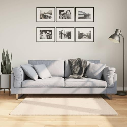vidaXL Alfombra de Pelo Corto Suave Lavable HUARTE Beige 120x120 cm