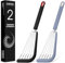 Silicone Fish Spatula Turner Set of 2, Thin Slotted Spatulas Turner for Nonstick Cookware,Heat Resistant Flexible Stainless Steel Kitchen Cooking Spatula Flipper for Fish, Egg, Pancake (BG)