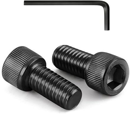 ORTAVA Lot de 20 vis M8 x 16, vis cylindriques, vis à tête cylindrique DIN 912 / ISO 4762, à six pans creux, oxydation noire, filetage complet en acier allié avec clé à six pans creux