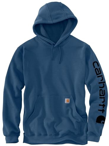 Carhartt Sweat graphique ample à poids moyen avec logo sur la manche pour homme, Deep Ocean Heather, Large