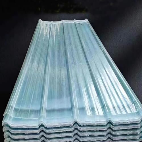 MOIUBYW Clear Roofing Panel, Transparent 4/6/8/10/12/14/16/18/20Pcs Corrugated Fiberglass Panels, Corrugated Roofing Sheets, FRP Daylighting Panels, Building Roof Cladding(8pcs,35x71in)