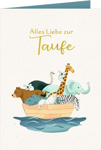 Pop-up-Grußkarte - Alles Liebe zur Taufe: Arche Noah