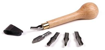 Brause 891B linolskärare set (med 1 handhandtag, 5 linolfjädrar och 1 fjäderutdrag)