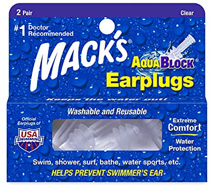 Mack's Aqua Block Ear Plugs, Pack of 2