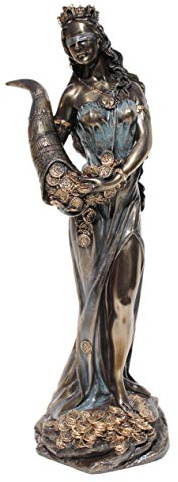 US Figura de Bronce Fundido en frío de la Diosa Griega Fortuna de 11.38 Pulgadas