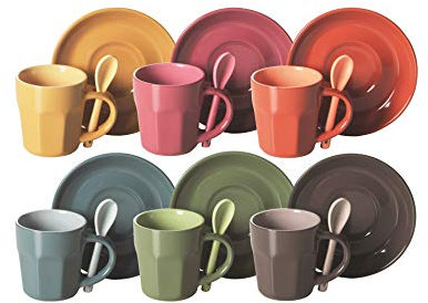 Soul Kitchen Taza De Café con Plato 6 Piezas Hug Multicolor