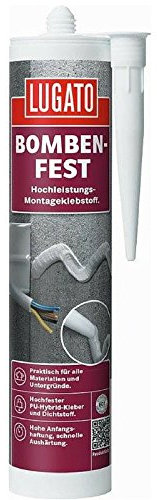 Lugato Bombenfest 480 g weiss - Wasserfester PU-Montagekleber für Metall, Kunststoff, Holz