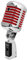 Pronomic DM-66R Mikrofon Dynamisches Vintage Gesangsmikrofon Retro Vocal Mikrofon (Frequenzgang: 50-16.000 Hz, Stabiles Druckgussgehäuse) Silber/rot