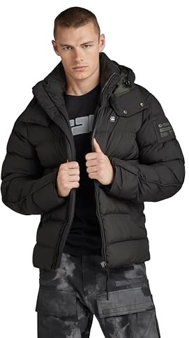 G-Star Men's G-Whistler Padded Hooded Jacket, Black (dk black D20100-D199-6484), S
