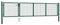 Gecheer Gartentor Gartentür Zauntor Hoftor Gartenpforte Gartenzaun Tür Set Mit Schloss und 3 Schlüsseln geliefer,Maschendraht Zaun 350 x 125 cm (B x H),Panelhöhe: 75 cm Stahl Grün
