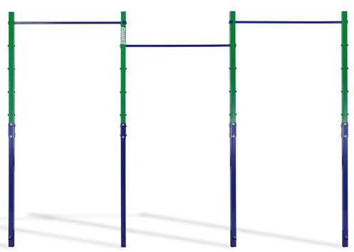 ZERRO Barre de Gymnastique Jardin Charge 150 kg, Barre asymétrique Gymnastique, Barre d'escalade réglable en Hauteur pour Usage extérieur en Vert-Bleu
