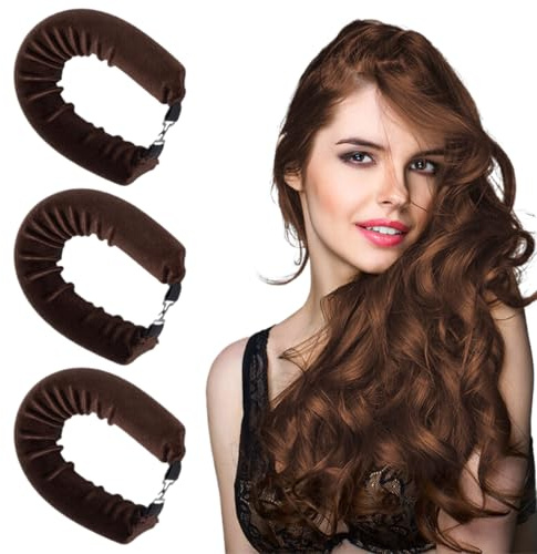 EIYVPRA 3 pezzi ricci senza calore, bigodini durante la notte, bigodini Overnight Blowout, Aste Flessibili per Ricci Senza Calore, per Tutti I Tipi di Capelli, Bigodini per Dormire Senza Calore