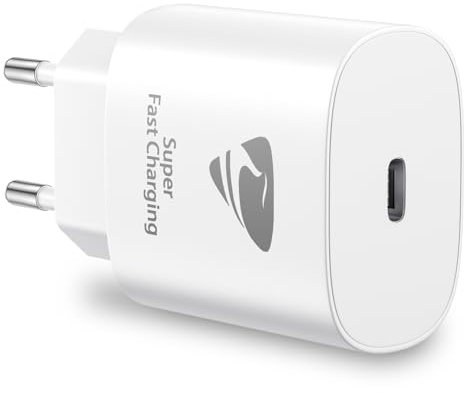 Aioneus Cargador USB C 25W Cargador iPhone Carga Rápido, PD 3.0 USBC Enchufe Pared Adaptador Tipo C Cabezal para iPhone 17 16 15 14 13 12 11 Pro MAX XR XS 8 7, iPad, Samsung