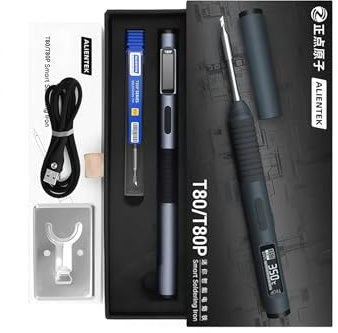 FeelTech T80/T80P Elektrisches Lötkolben Einstellbare Temperatur 100W Schnelle Erwärmung Tragbare Digitale Intelligente Lötstation C210 C245 (T80P)