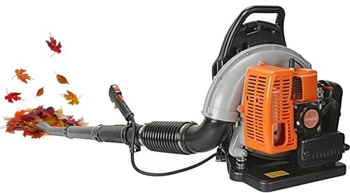 Soffiatore a zaino a benzina da 68,5 cc, 7000 giri/min con tracolla, 2 tempi, avvio rapido, condotto dell'aria rimovibile, forza eolica potente, per la cura del prato