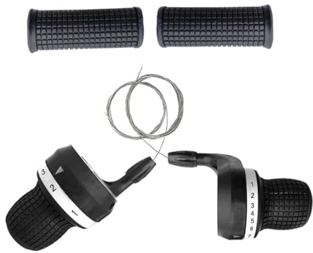Jorzer Poignée de levier de vitesse à poignée tournante pour vélo Levier frein vélo Transmission dérailleur 3x7 vitesses Changement vitesse à tournante pour Transmission