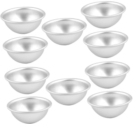 VICASKY Stampi per Torta Nonstick Design in Lega di Alluminio Set 10 Semisferici Antiaderente per Dolci, per Candeline e Saponi Fatti a Mano