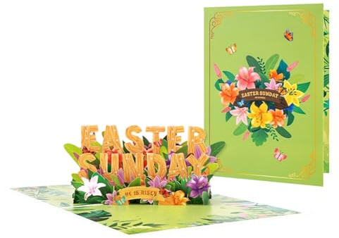 Biglietto di Pasqua 3D – 3D e coniglietto, biglietto di auguri di medie dimensioni con design per messaggi speciali, cartoncino premium e dettagli stampati aspetto elegante, biglietti regalo